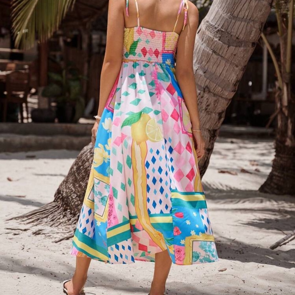 Colorful Geometric Print Sundress - Picture 2 of 3